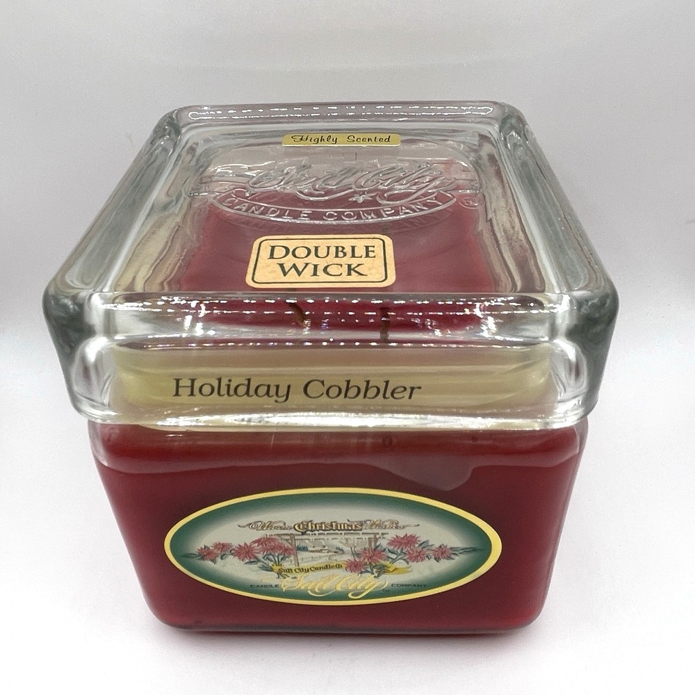 Salt City Candle Company HOLIDAY COBBLER Highly Scented 2 Wick Candle RARE NEW